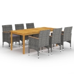Set da Pranzo da Giardino 7 pz Grigio