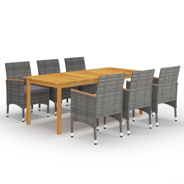 Set da Pranzo da Giardino 7 pz Grigio