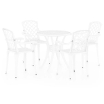 Set da Bistrot 5 pz in Alluminio Pressofuso Bianco