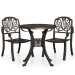 Set da Bistrot 3 pz in Alluminio Pressofuso Bronzo
