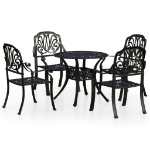 Set da Bistrot 5 pz in Alluminio Pressofuso Nero