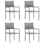 Set Mobili da Pranzo da Giardino 5 pz in Polyrattan Antracite