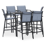 Set Bar da Giardino 7 pz Nero e Grigio