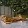 Set Salotto da Giardino 5pz Marrone Ambra Legno Massello Pino