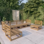Set Salotto da Giardino 6pz Marrone Ambra Legno Massello Pino