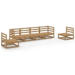 Set Salotto da Giardino 6pz Marrone Ambra Legno Massello Pino