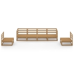 Set Salotto da Giardino 6pz Marrone Ambra Legno Massello Pino