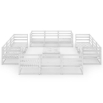 Set Divani da Giardino 13 pz Bianco in Legno Massello di Pino