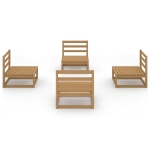 Set Salotto da Giardino 4pz Marrone Ambra Legno Massello Pino