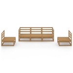Set Salotto da Giardino 5pz Marrone Ambra Legno Massello Pino