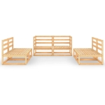 Set Divani da Giardino 6 pz in Legno Massello di Pino