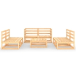 Set Divani da Giardino 7 pz in Legno Massello di Pino