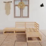 Set Divani da Giardino 5 pz in Legno Massello di Pino