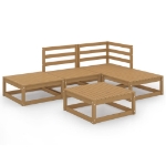 Set Salotto da Giardino 5pz Marrone Ambra Legno Massello Pino