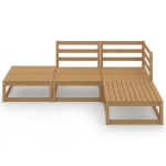 Set Salotto da Giardino 4pz Marrone Ambra Legno Massello Pino