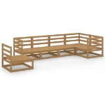 Set Salotto da Giardino 6pz Marrone Ambra Legno Massello Pino