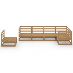 Set Salotto da Giardino 6pz Marrone Ambra Legno Massello Pino
