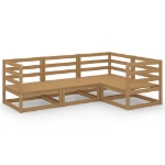 Set Salotto da Giardino 4pz Marrone Ambra Legno Massello Pino
