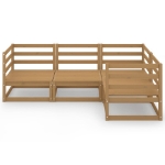 Set Salotto da Giardino 4pz Marrone Ambra Legno Massello Pino
