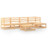 Set Divani da Giardino 6 pz in Legno Massello di Pino