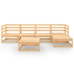 Set Divani da Giardino 6 pz in Legno Massello di Pino