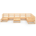 Set Divani da Giardino 9 pz in Legno Massello di Pino