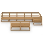 Set Salotto da Giardino 8pz Marrone Ambra Legno Massello Pino