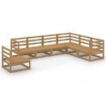 Set Salotto da Giardino 7pz Marrone Ambra Legno Massello Pino