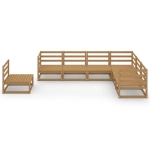 Set Salotto da Giardino 7pz Marrone Ambra Legno Massello Pino