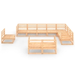 Set Divani da Giardino 10 pz in Legno Massello di Pino