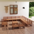 Set Divani da Giardino 14 pz in Legno Massello di Pino