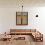 Set Divani da Giardino 12 pz Marrone Ambra Legno Massello Pino