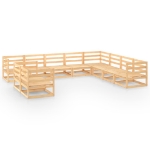 Set Divani da Giardino 10 pz in Legno Massello di Pino