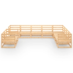 Set Divani da Giardino 10 pz in Legno Massello di Pino