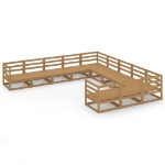 Set Divani da Giardino 11 pz in Legno Massello di Pino