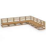 Set Salotto da Giardino 8pz Marrone Ambra Legno Massello Pino