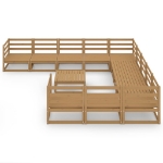 Set Divani da Giardino 12 pz in Legno Massello di Pino