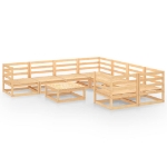 Set Divani da Giardino 9 pz in Legno Massello di Pino