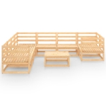 Set Divani da Giardino 9 pz in Legno Massello di Pino
