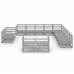 Set Divani da Giardino 13 pz in Legno Massello di Pino