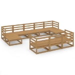Set Divani da Giardino 10 pz in Legno Massello di Pino