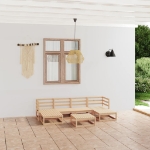 Set Divani da Giardino 7 pz in Legno Massello di Pino