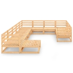 Set Divani da Giardino 11 pz in Legno Massello di Pino