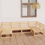 Set Divani da Giardino 6 pz in Legno Massello di Pino