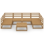 Set Divani da Giardino 7 pz in Legno Massello di Pino