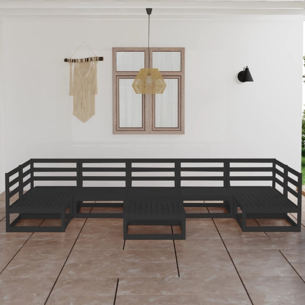 Set Divani da Giardino 8 pz in Legno Massello di Pino