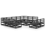 Set Divani da Giardino 12 pz in Legno Massello di Pino