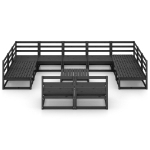 Set Divani da Giardino 12 pz in Legno Massello di Pino