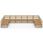 Set Divani da Giardino 10 pz in Legno Massello di Pino