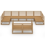Set Divani da Giardino 9 pz in Legno Massello di Pino